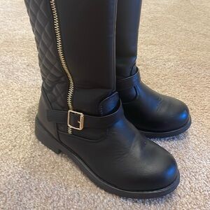 Fabkids Quilted Tall Moto Boot in Black